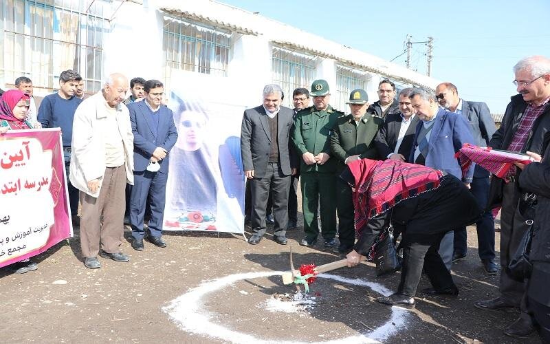 عملیات اجرایی مدرسه ۶ کلاسه خیّرساز در مینودشت آغاز شد